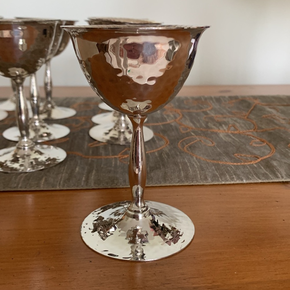 10 Silver plated goblets